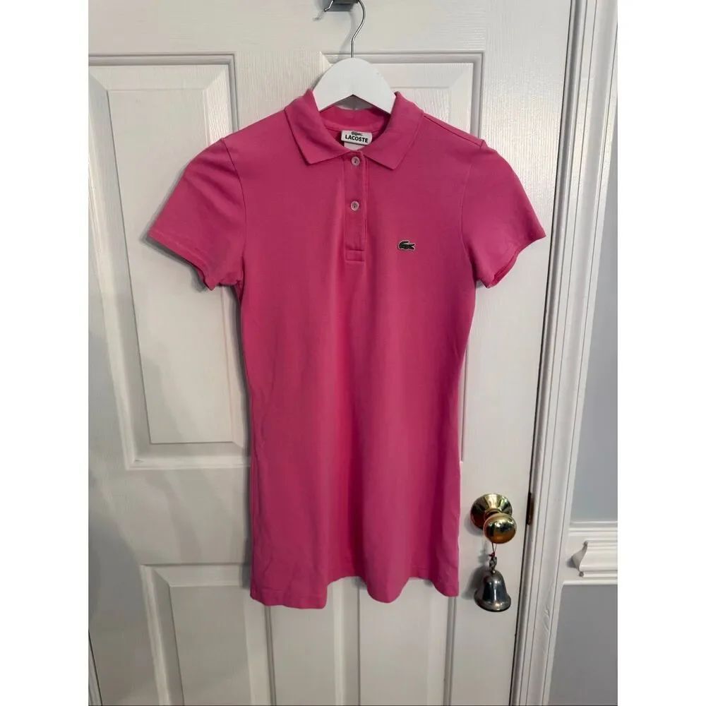 Lacoste Pink Polo Mini Dress sz Youth 14 EUC
